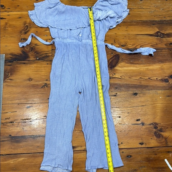 Faithfull the Brand Light Blue Ruffled One Piece Romper Size Large - Picture 5 of 7